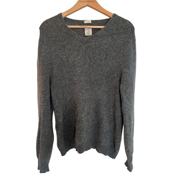 Article 365 Men's XL 100% Cashmere Grey V-neck Sweater - Picture 1 of 6